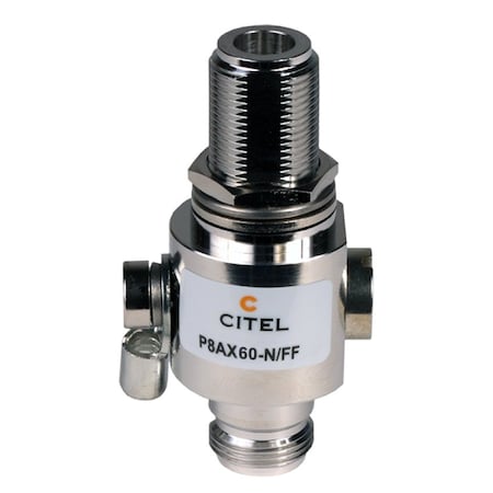 Citel P8AX60-N/FF-Outdoor RF Protector, DC-3.5 GHz, DC Pass, 1100W, Imax 20kA, Female-Female N Connector P8AX60-N/FF